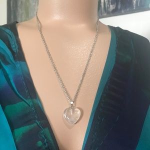 Clear Quartz Heart Pendant Necklace